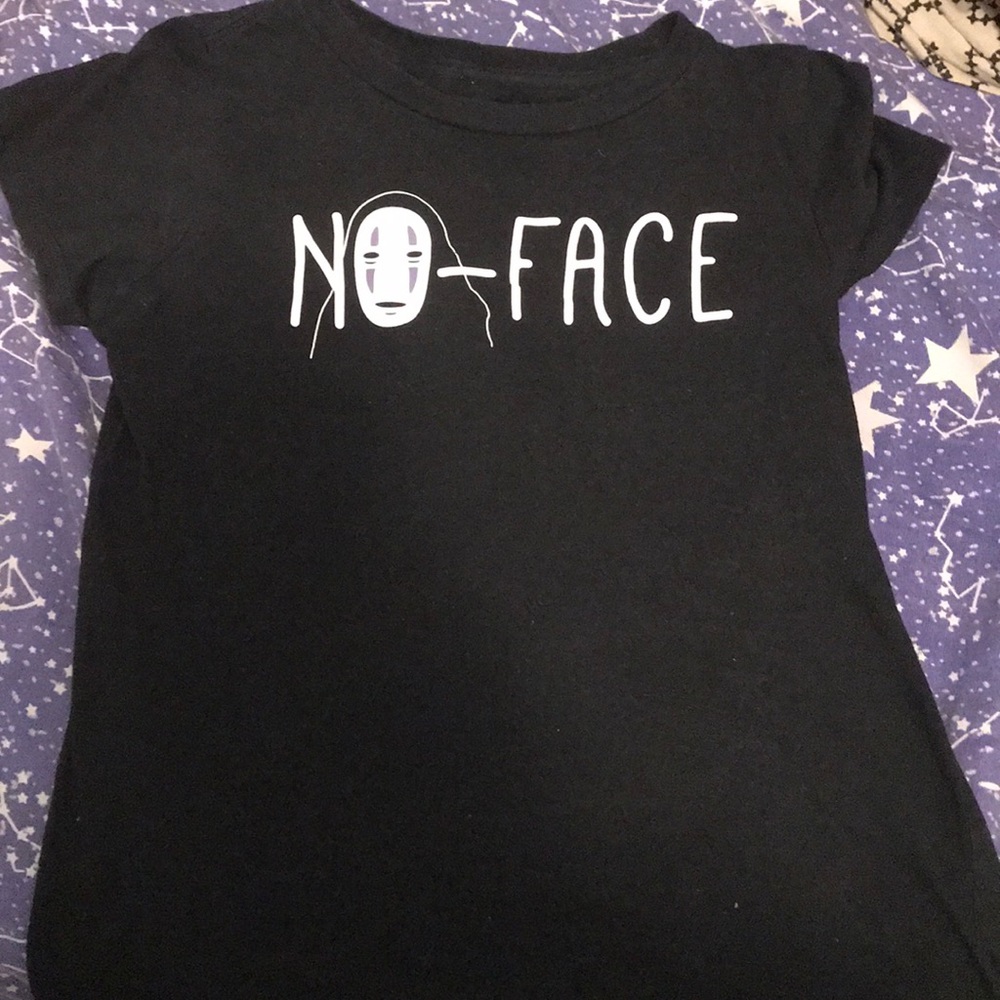 No face black tee